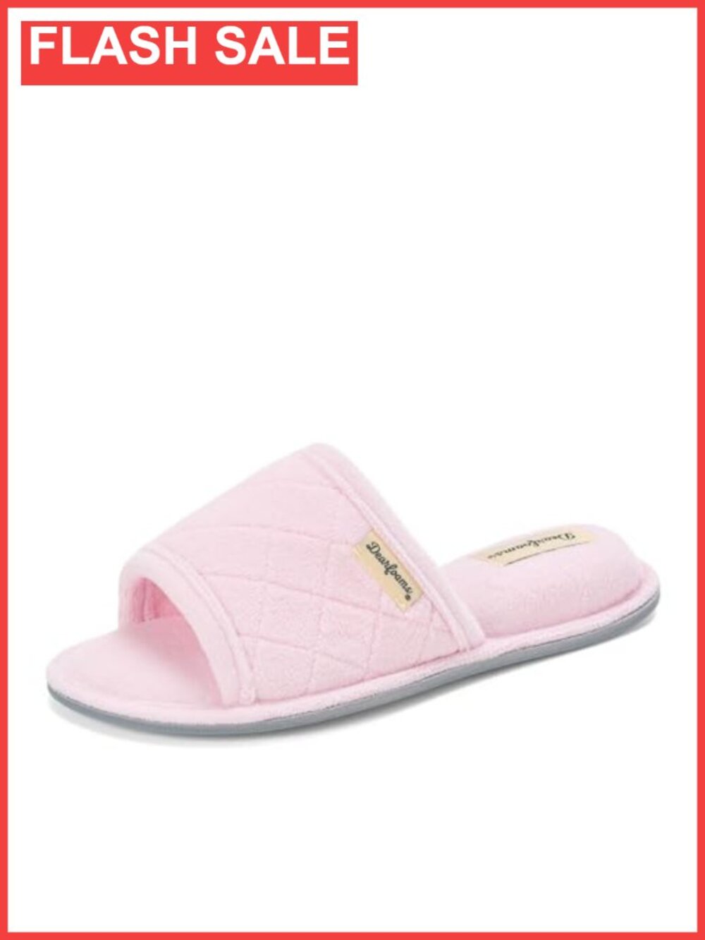 Dearfoams Beatrice Memory Foam Slide Slipper Terry Open Toe Machine Washable